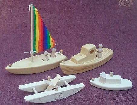 maine toys wooden boats bathtub toys