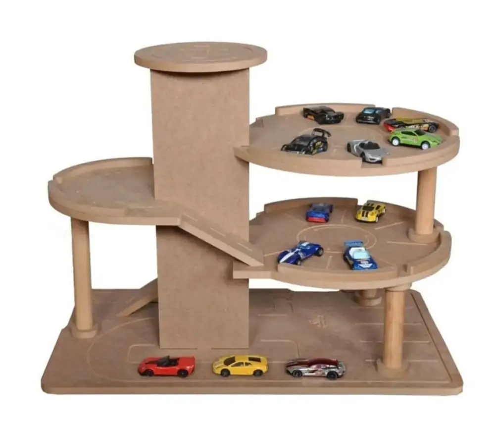 Decorative Wood Hobby brand unfinished DIY wooden garage toy for crafts.