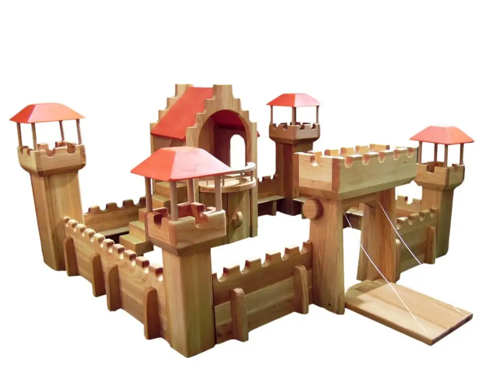 Estia Holzspiel Design brand German-made classic wooden castle (Birstein castle inspired).