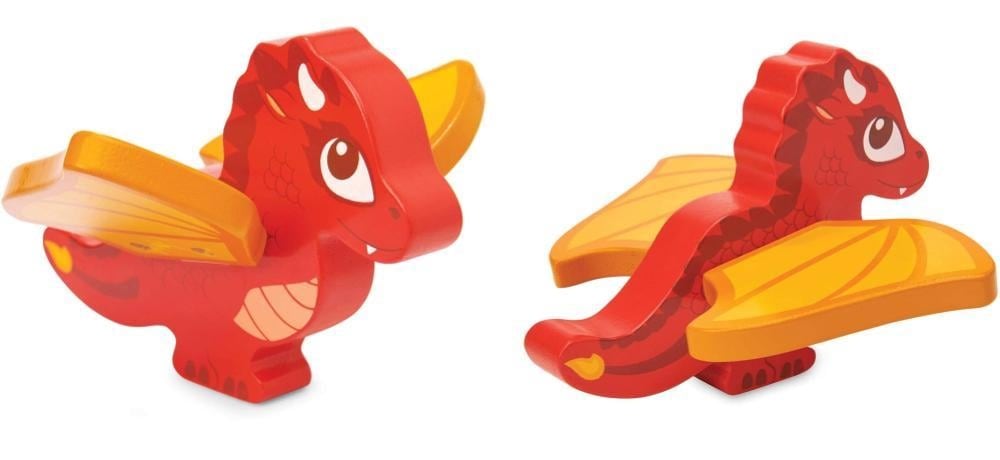 Le Toy Van brand red wooden dragon figurine.