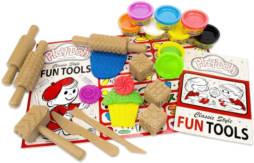 Play Doh Classic Tool Set With Wood Colored Plastic Tools 