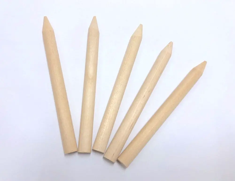 The Curated Set brand natural kid-safe wooden stylus for playdough play.