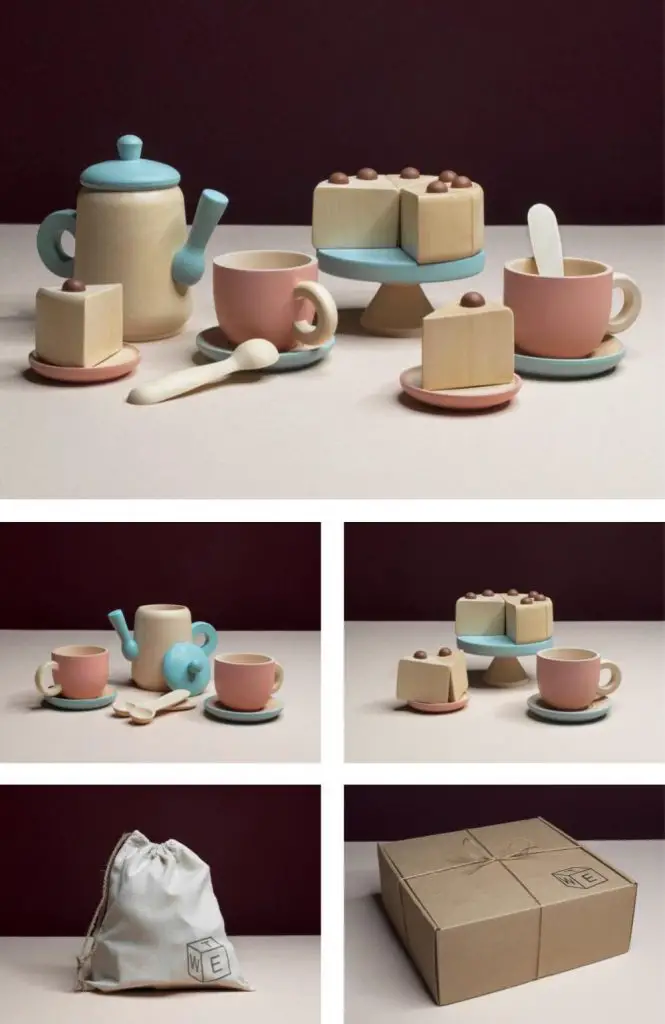 trendy wooden tea set etsy design awards finalist