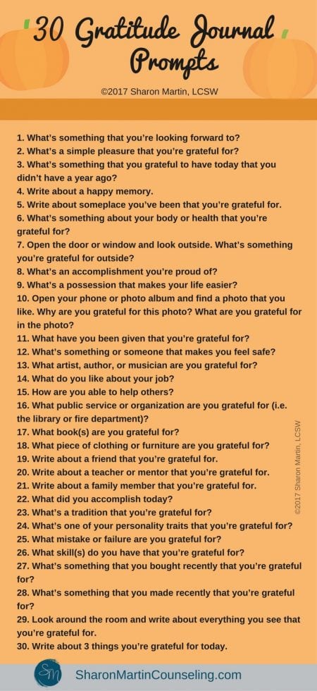 30 gratitude journal prompts