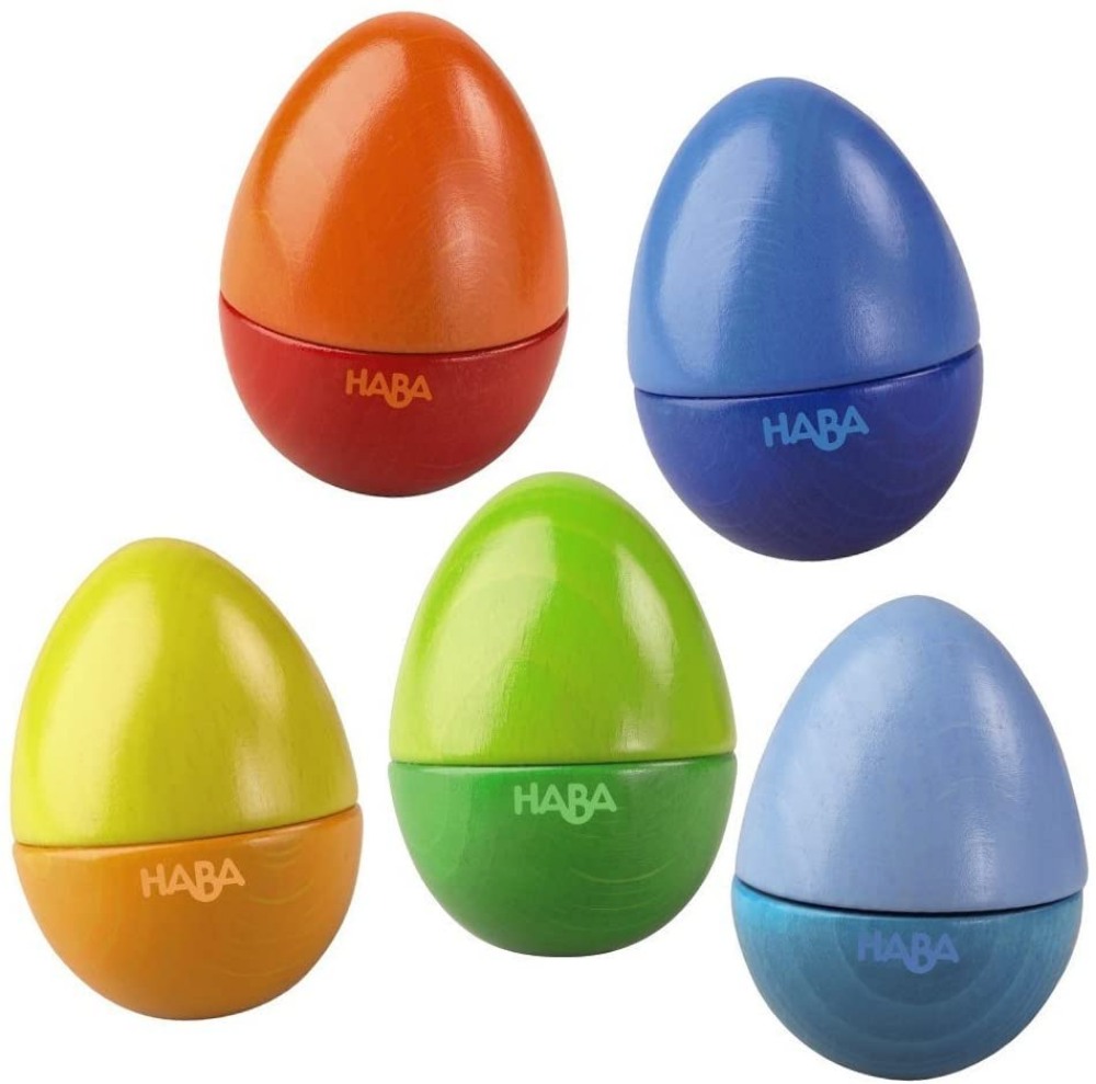 Haba Wooden Musical Egg Shakers Kids Toy