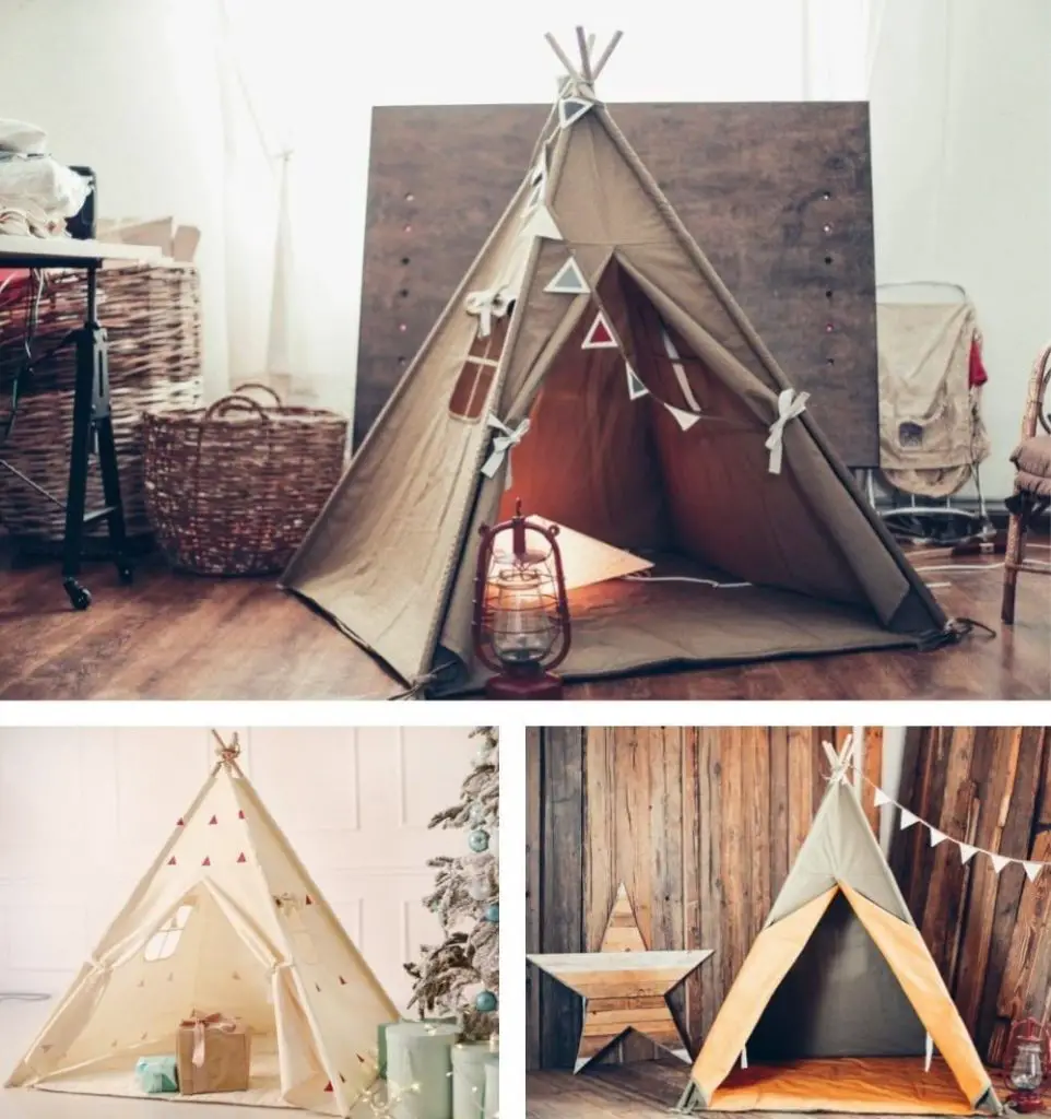 Hand Printed Children Wooden Play Tents By Cocoon Brand