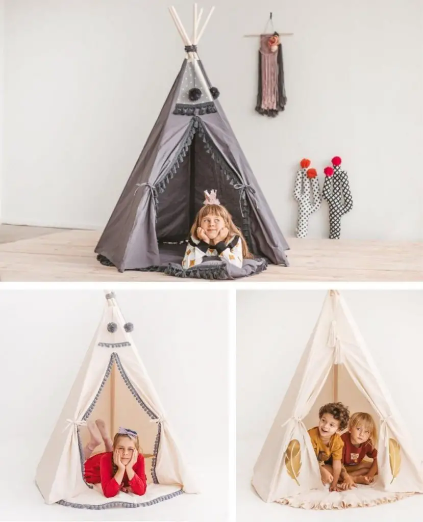 Natural Wood Kids Teepee Tents By Minicamp Brand