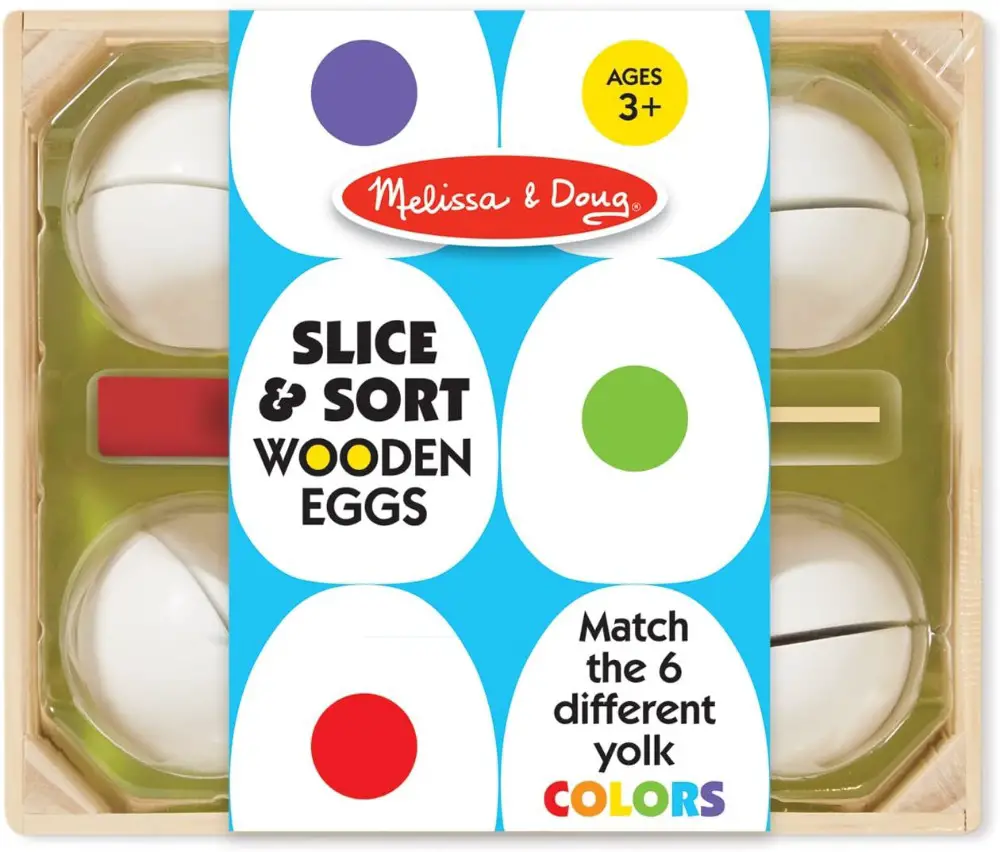 Select Mellissa And Doug Color Matching Yolk Wooden Egg Toys Carton