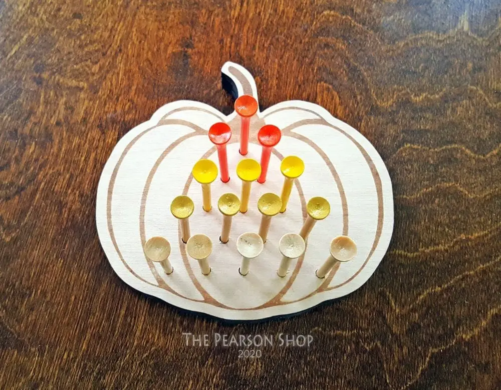 the pearson shop brand classic wooden pumpkin peg game