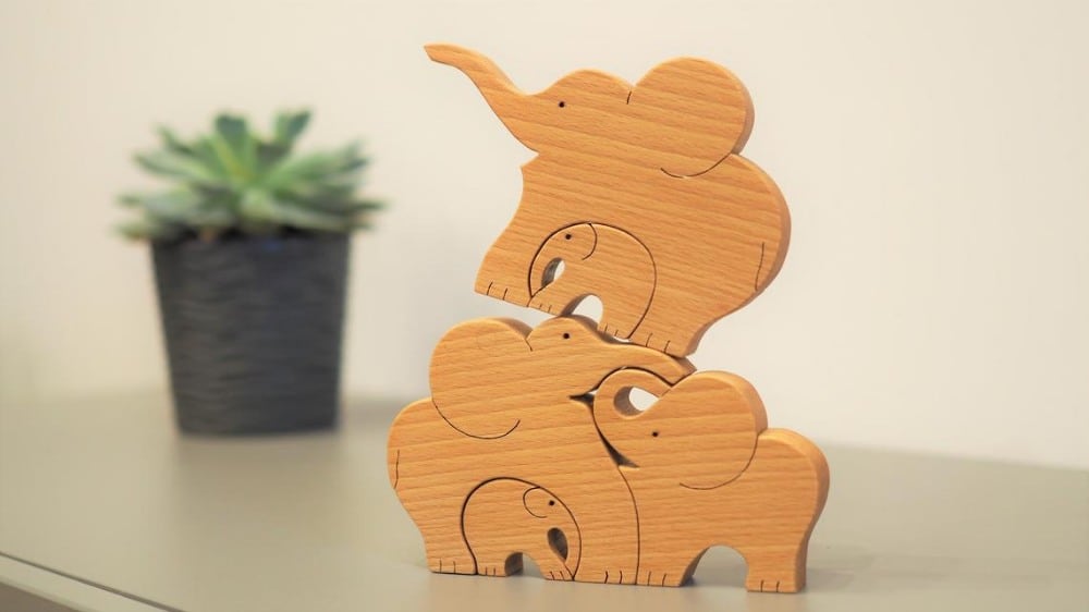 Your Wood Master Brand Wooden Elephant Blocks For Stacking And Nesting