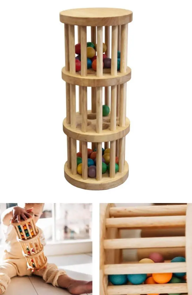 100% Natural Wood Rainmaker Toy By Qtoys