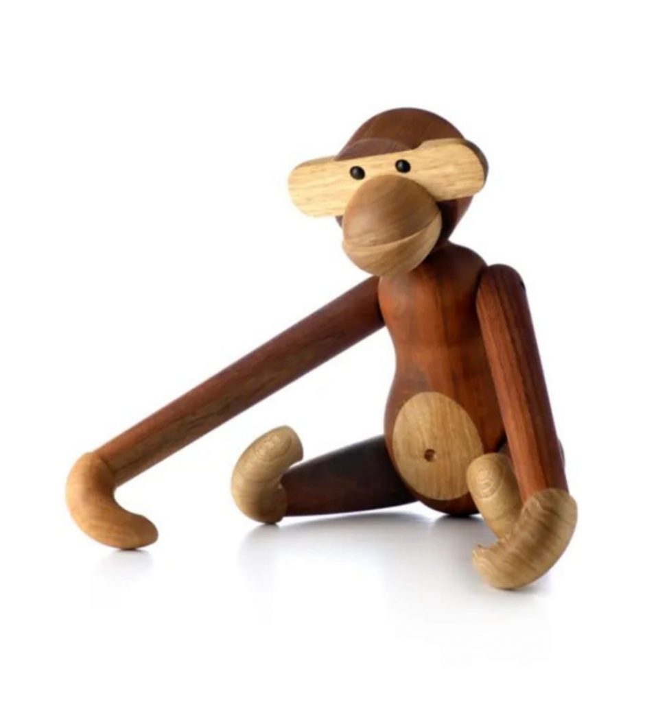 Large Bojesen Nordic Wooden Monkey Toy