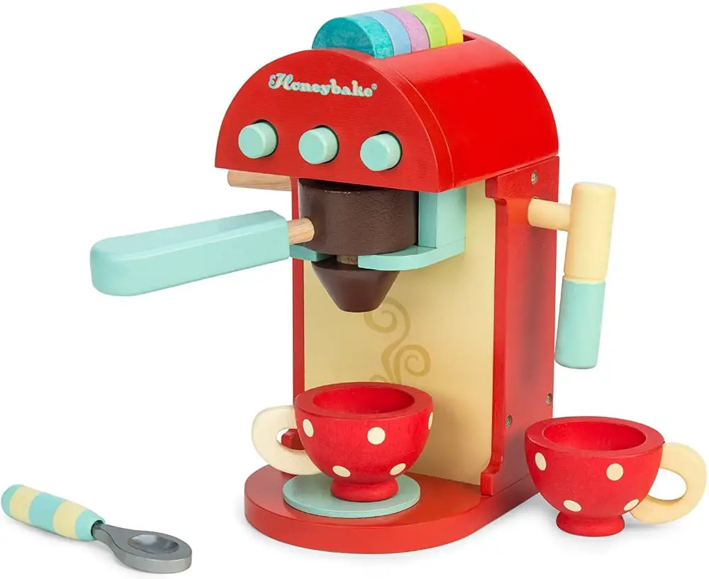 Le Toy Van Premium Wooden Coffee Machine For Kids Kitchen Pretend Play