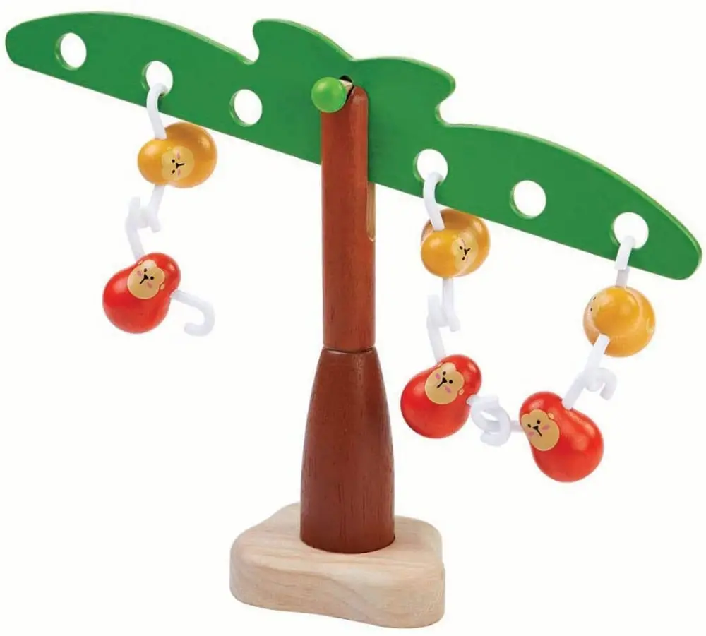 Plan Toys Brand Wooden Monkey Balancing Tree Play Set