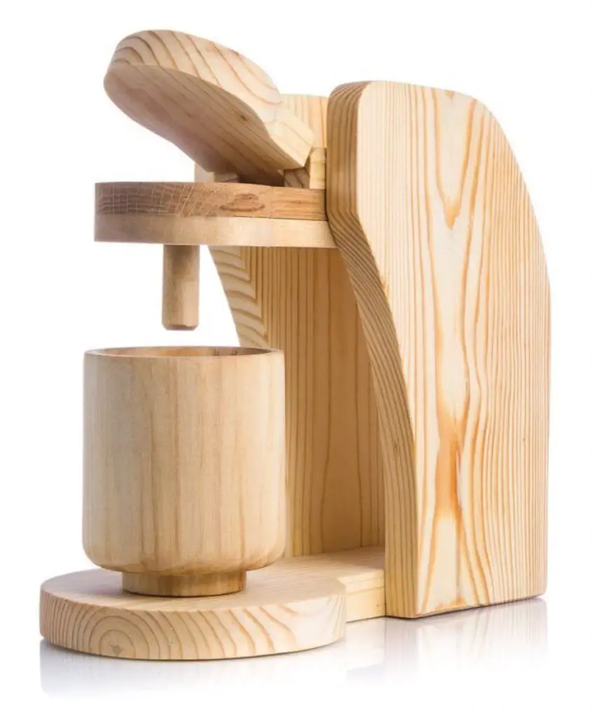 Wood Presents Unpainted Wooden Toy Coffee Machine