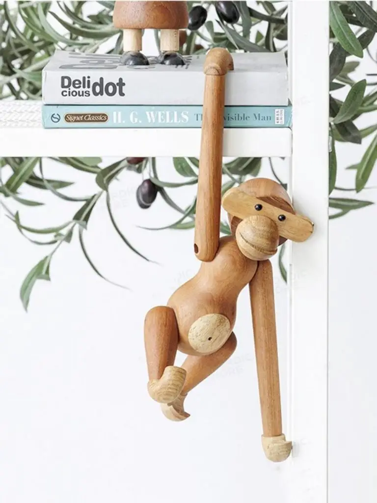 Zi Zi Design Brand Nordic Hanging Wooden Monkey Toy
