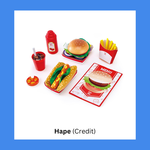 Hape Burger And Hotdog Fast Food Wooden Play Set