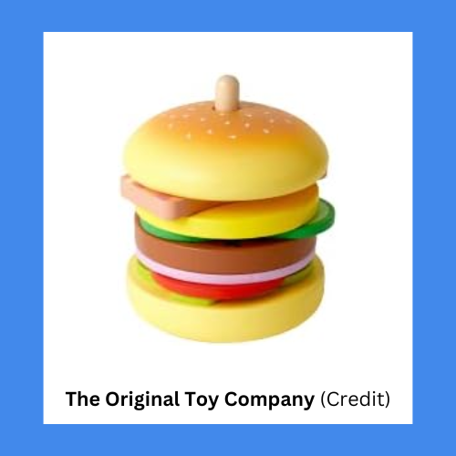 The Original Toy Company Wooden Stacking Burger Toy
