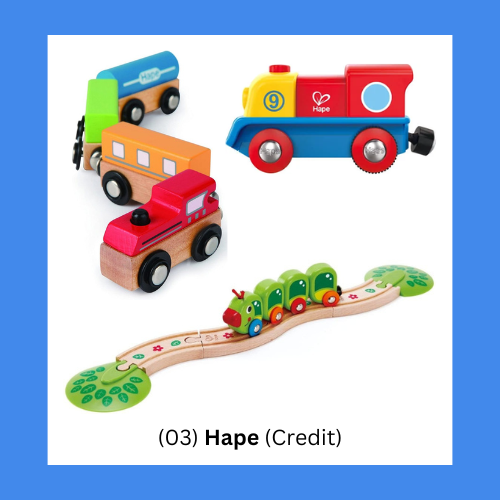 hape toddlers wooden train sets