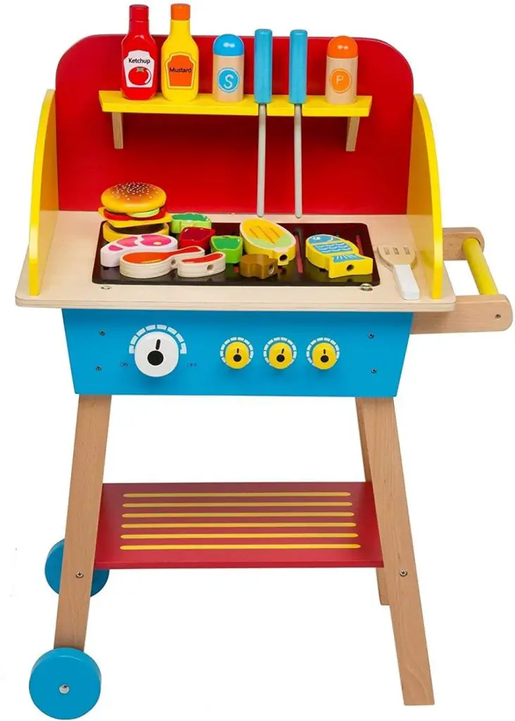 Svan Cook And Grill Wood Toy Bbq Burger Set