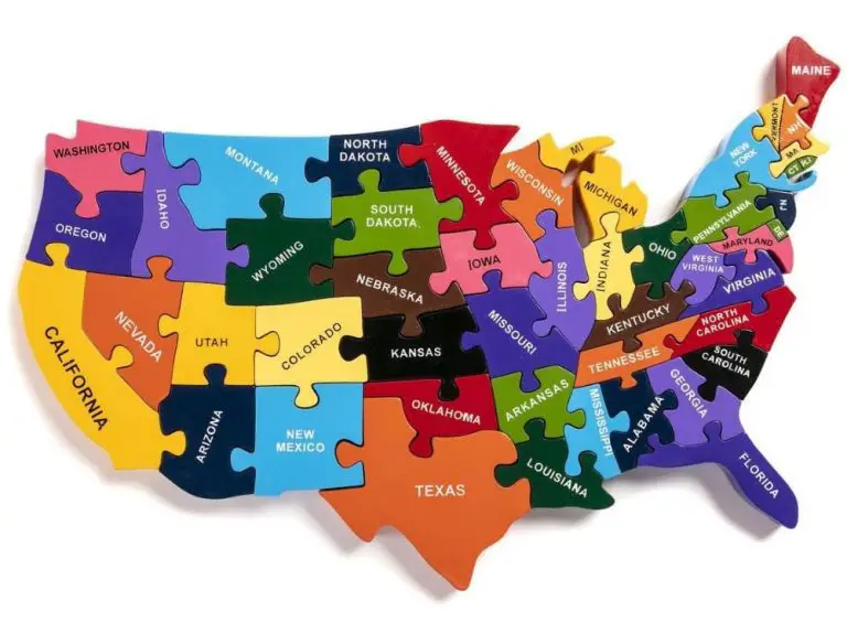 Best United States Map Wooden Puzzles - Chunky Open Ended United States Wooden Puzzle For Toddlers 768x584