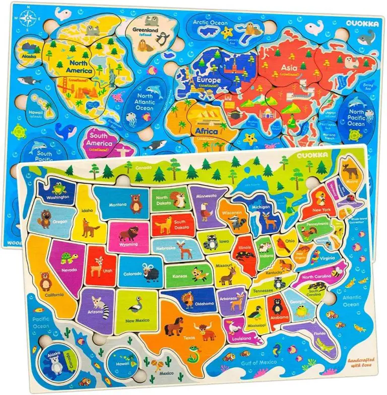 World And Usa Animal Map Toddler Puzzle Set 768x784 