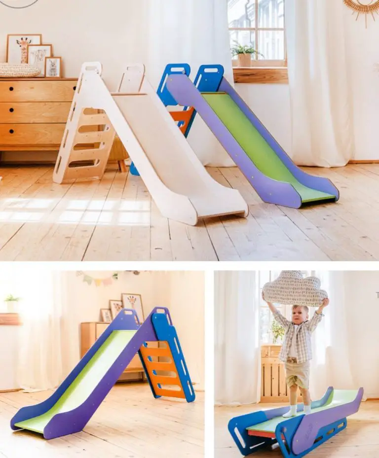 Top 10 Toddler Wooden Climbing Toys Active Indoor Play Oddblocks   Ezplay Toddler Indoor Wooden Slide 768x929 