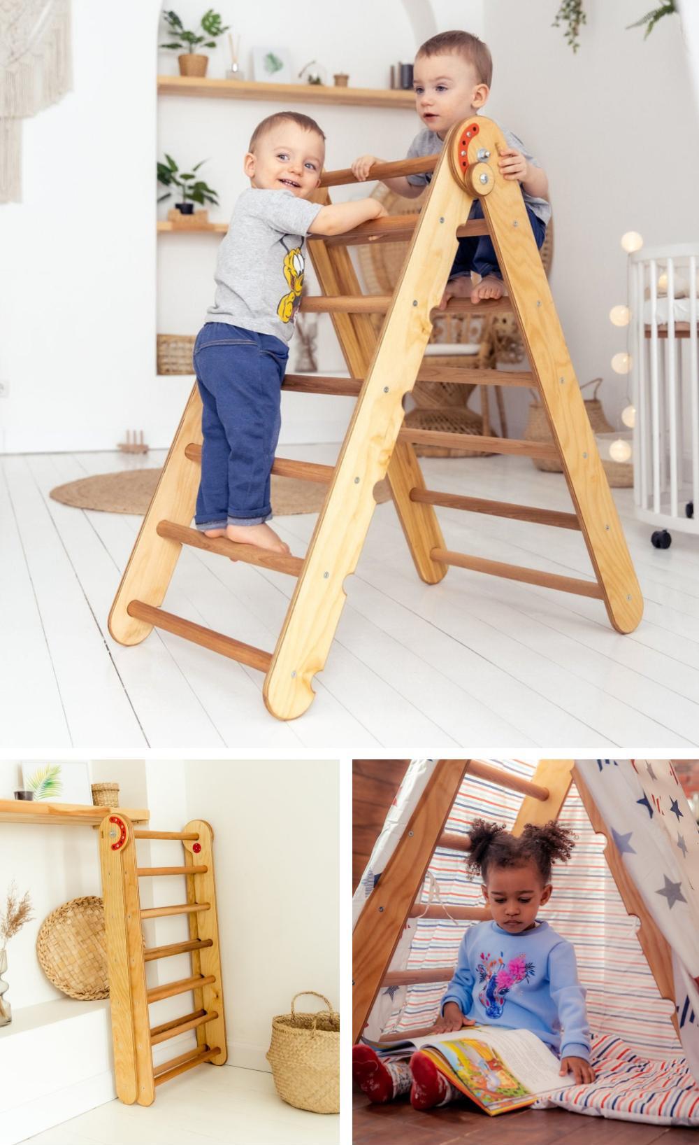 Top 10 Toddler Wooden Climbing Toys Active Indoor Play Oddblocks   Goodevas Adjustable Climbing Frame For Toddlers And Kids 