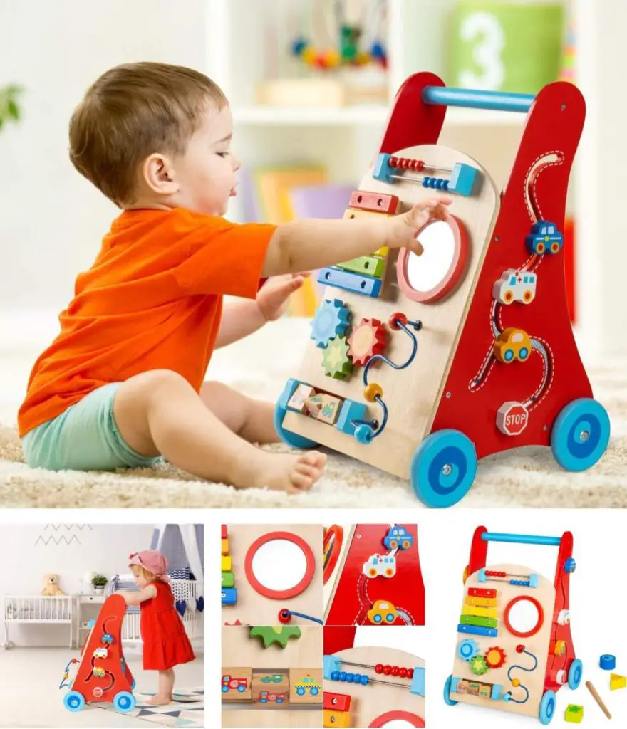 Cossy Wooden Activity Baby Walker For 18 Months