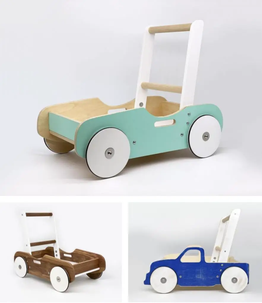 Luma Goods Co Stylish Wooden Baby Walker Wagon