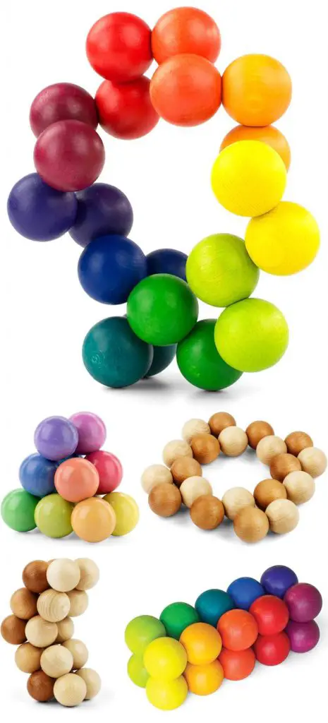 Playable Art Ball Artistic Elastic Wooden Balls Mindfulness Office Toy