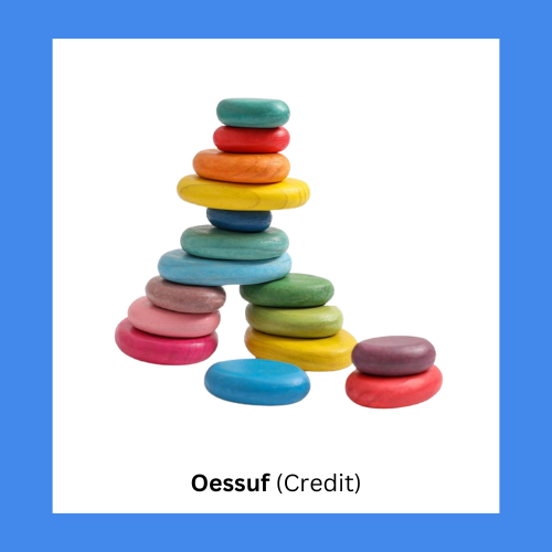 Oessuf Extra Large Rounded Wood Stacking Rocks