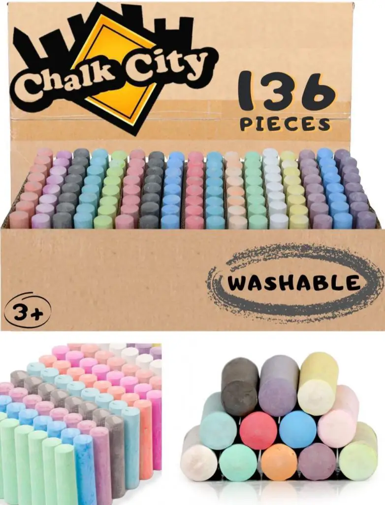 Chalk City Contemporary Colors Sidewalk Chalk 136 Count