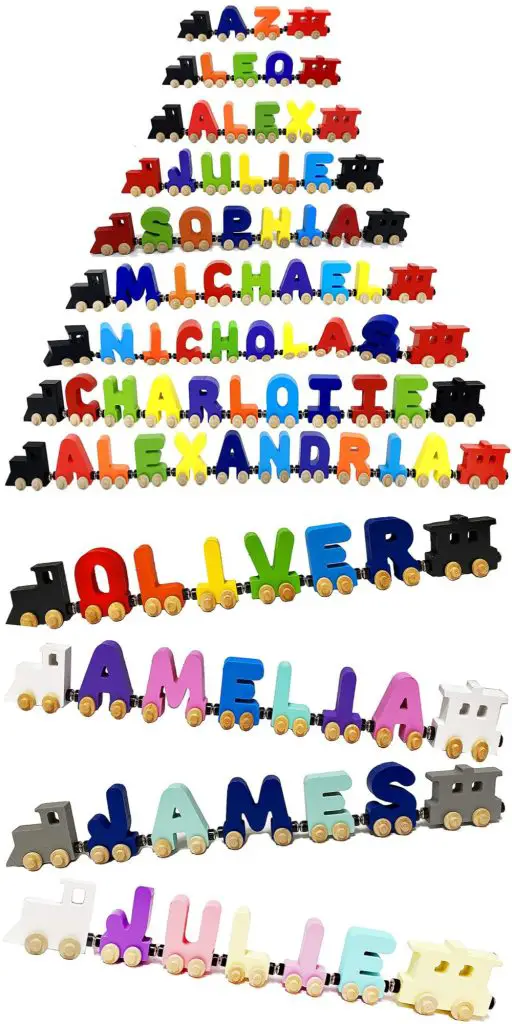 Kidzco Kids Wooden Toy Train Letters Affordable Wooden Personalized Train Gift