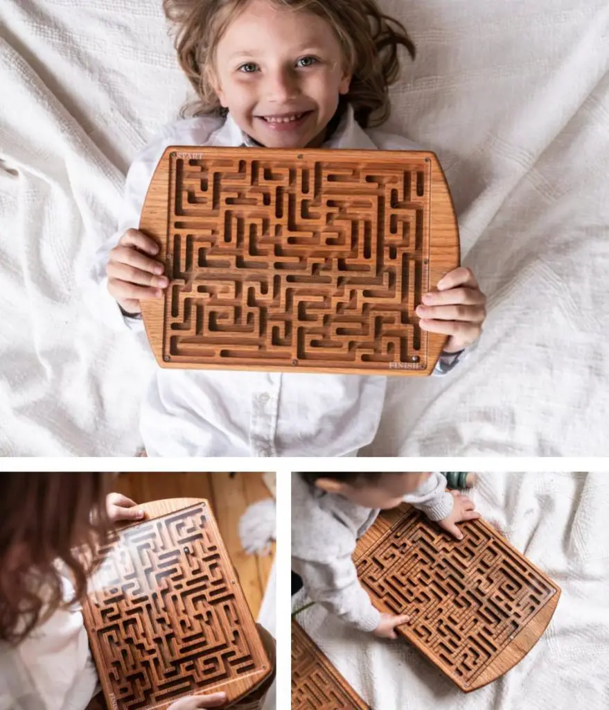 Drapela Woodworks Kids Mindful Marble Maze Board