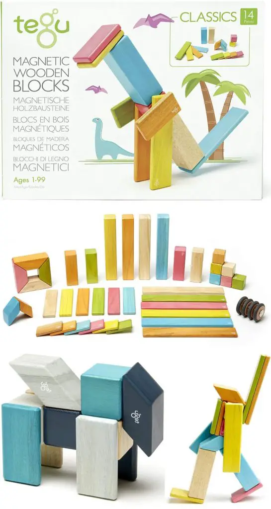 Tegu Classic Magnetic Blocks 14 Piece And 24 Piece Set