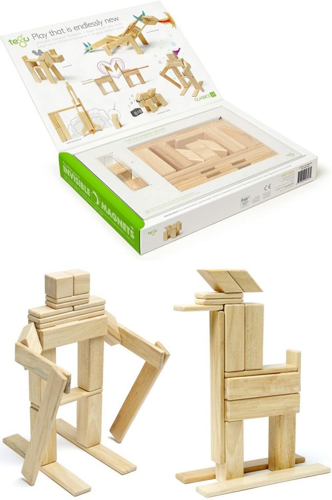 Tegu Eco Friendly Natural Wood Magnetic Toddler Blocks
