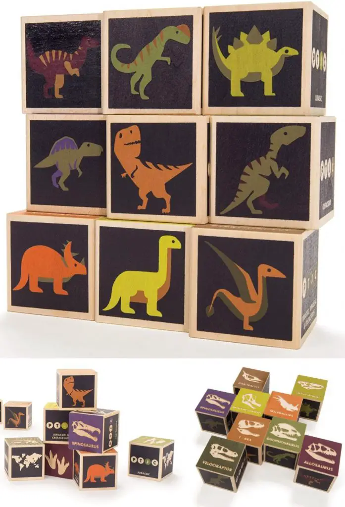 Uncle Goose Educational Dinosaur Wooden Blocks For Children