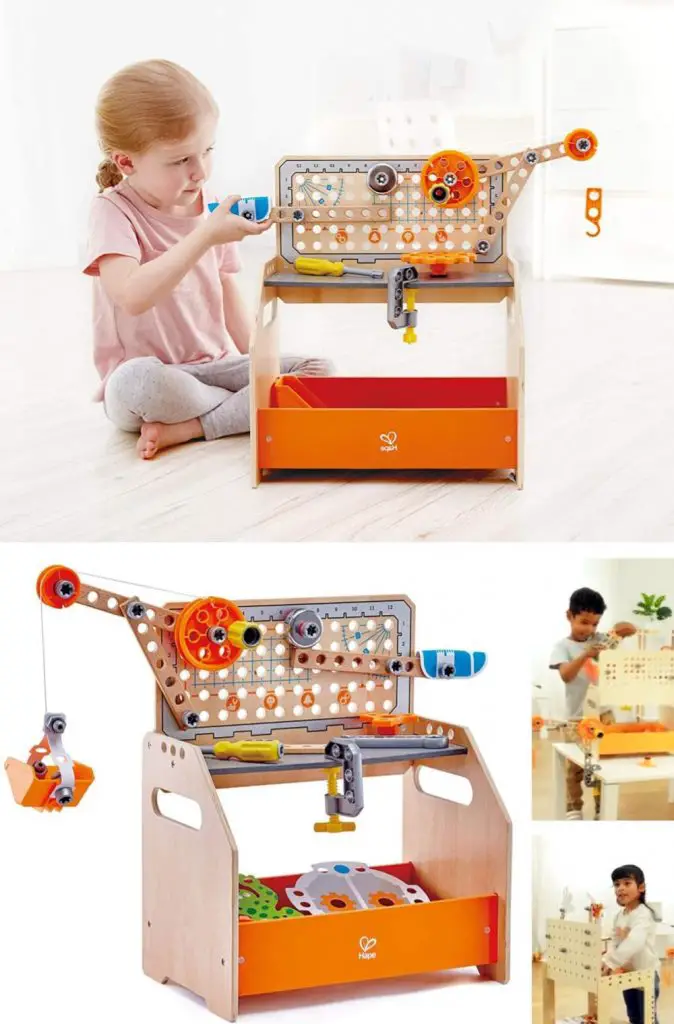 Hape Discovery Scientific Wooden Stem Workbench 10 Science Experiments