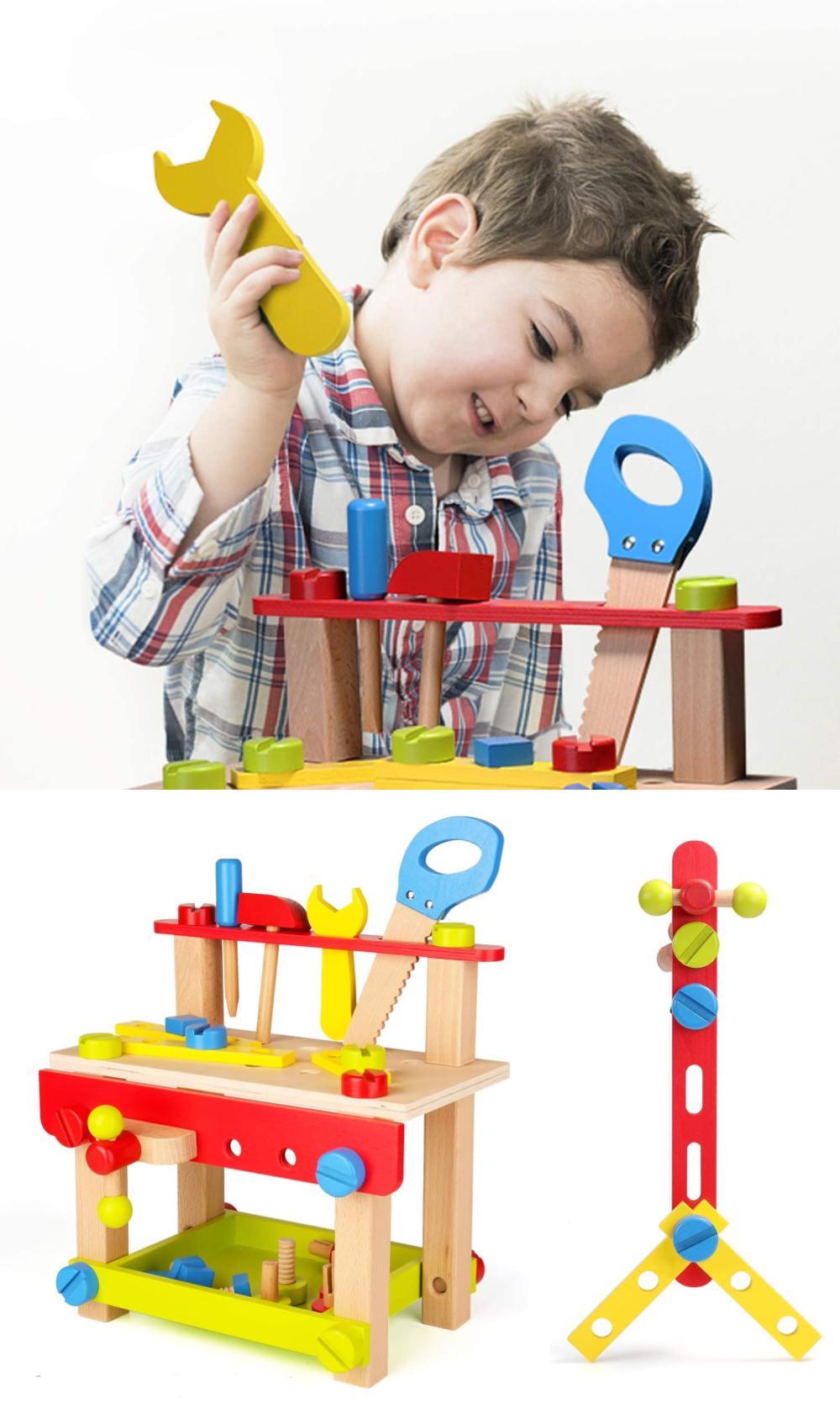 Best Wooden Tool Bench Toddler Workbench Top 12 Oddblocks   Sainsmart Jr Wooden Bench Toddler Construction Set 