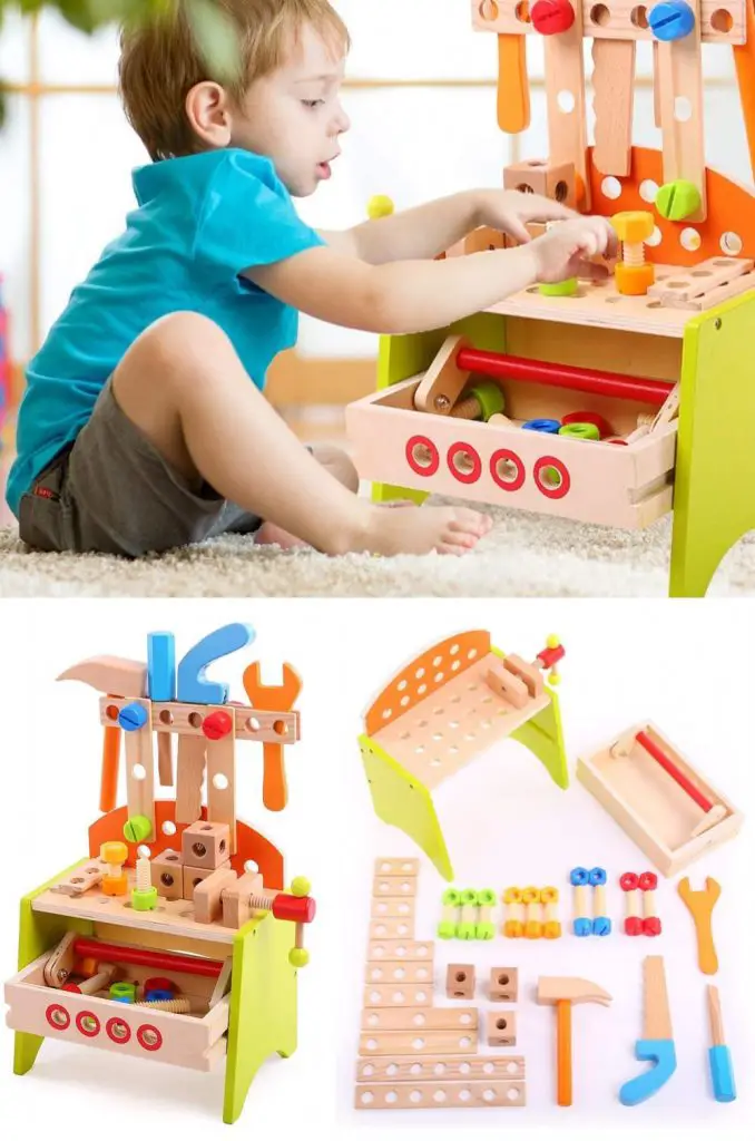Spiekind Pretend Play Workbench Workshop Toy For Kids And Toddlers
