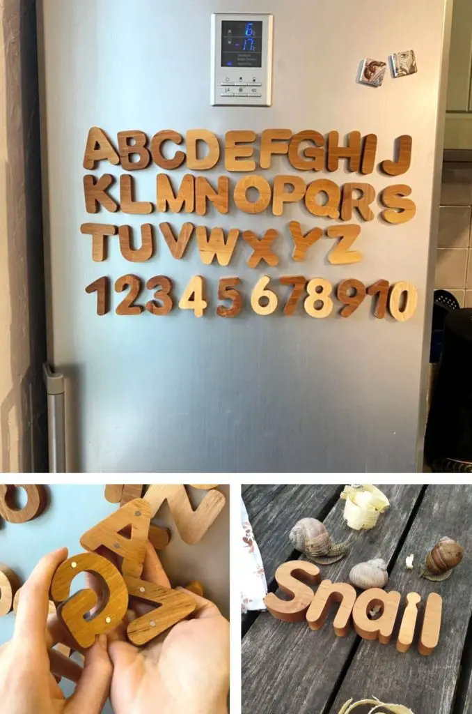 Woodpecker For Kids Wooden Magnet Alphabet Refrigerator Letter Blocks