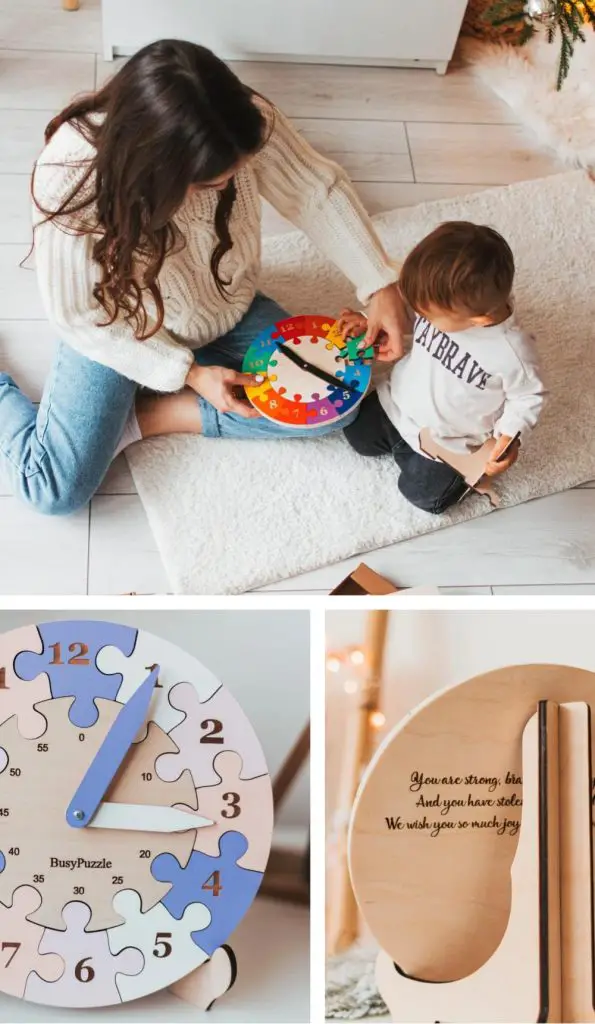 Busy People Personalized Wooden Clock Puzzle