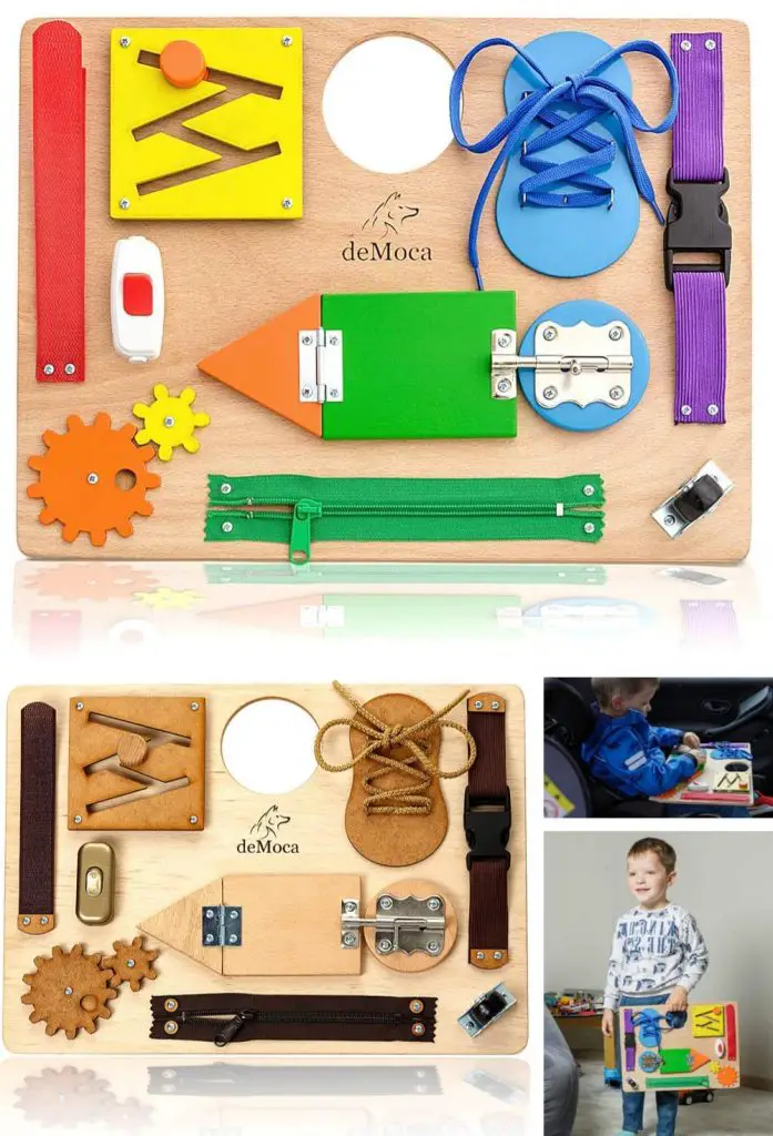 Democa Wooden Busy Board For Toddlers