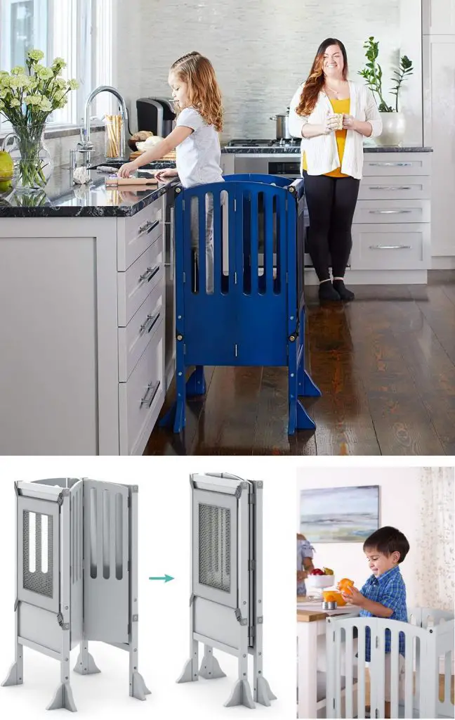 Guidecraft Contemporary Foldable Kitchen Helper Stool