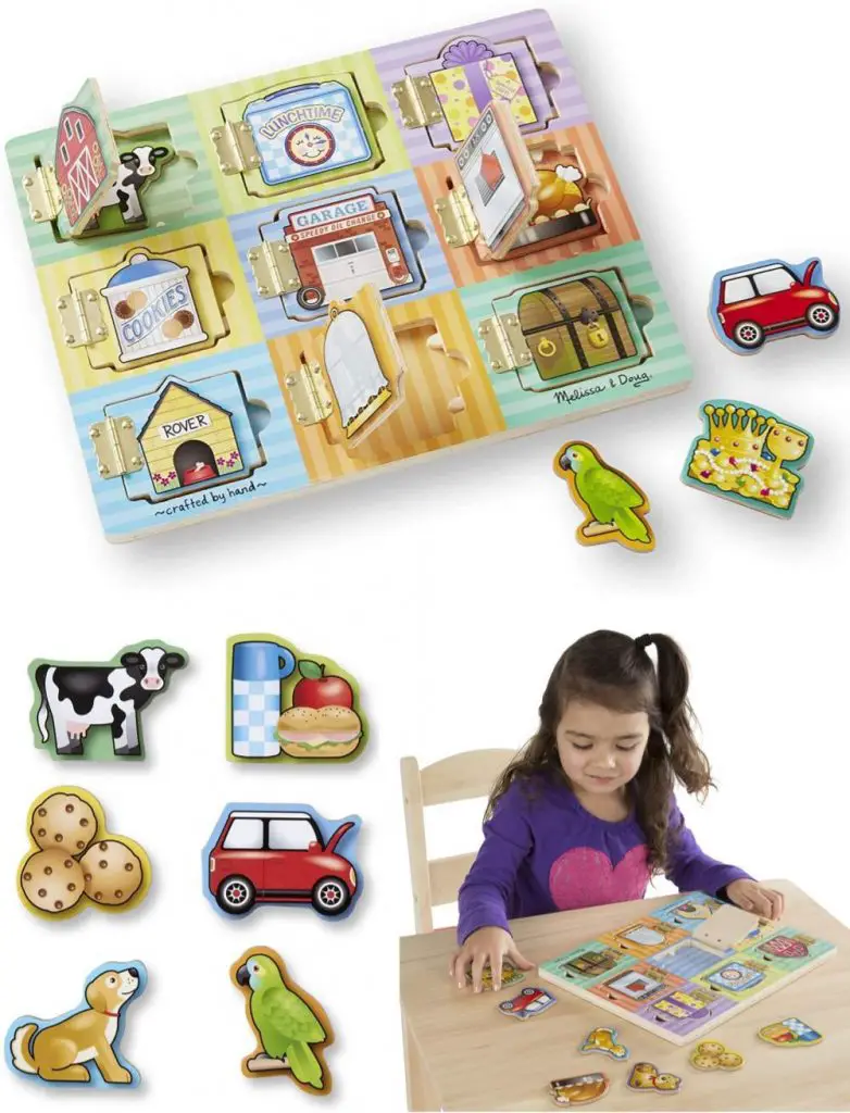 Melissa And Doug Hide And Seek Wood Magnet Busy Board