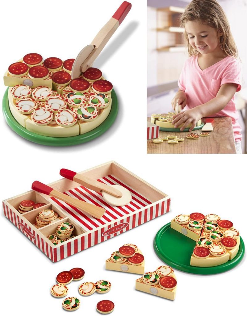 Melissa And Doug Pizza Party Wooden Play Food Set