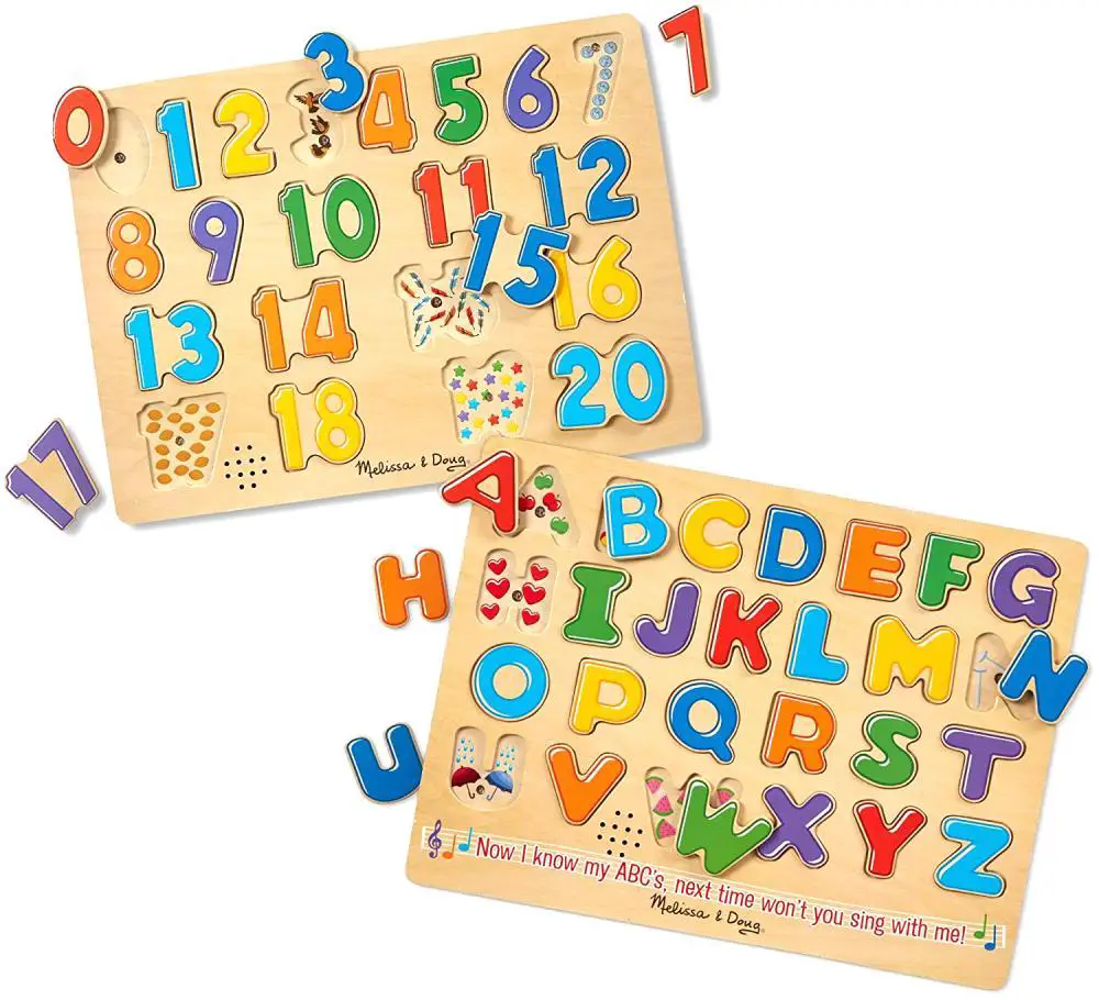 Melissa And Doug Sound Effects Puzzle Set Alphabet And Numbers