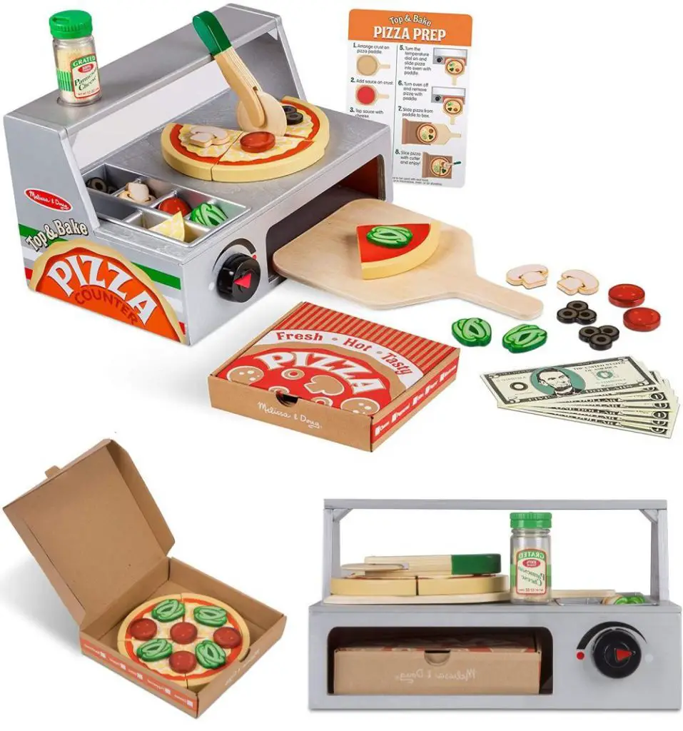 Melissa And Doug Top And Bake Wooden Pizza Counter Play Set