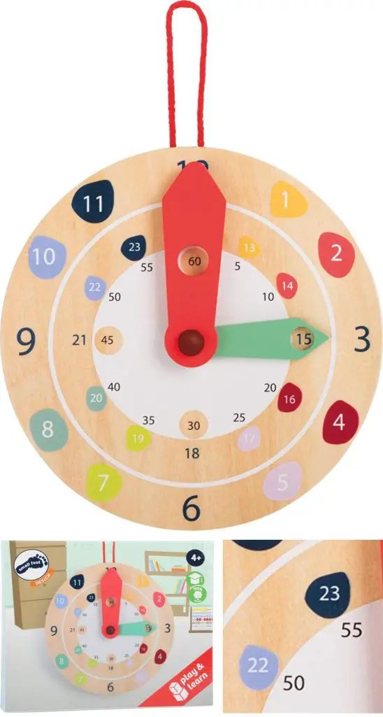 Small Foot Toys Pretend Play Wooden Wall Clock